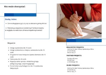Trwa rekrutacja do projektu “Pomocna Dłoń dla gm. Mirzec”